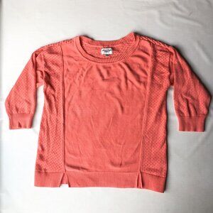American Eagle Shirt Womens XL Top Blouse Knit Sweater Coral Pink 100% Cotton